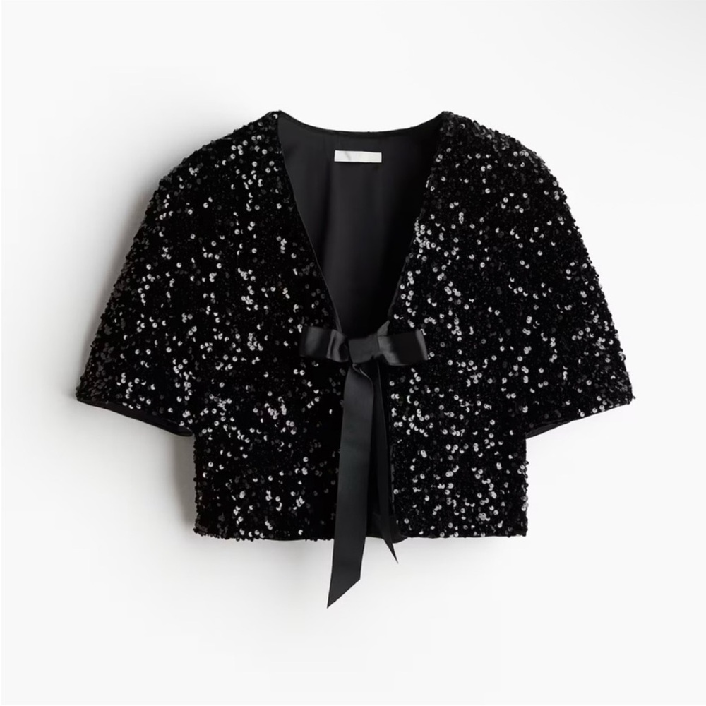 H&M Sequin Bow Jacket